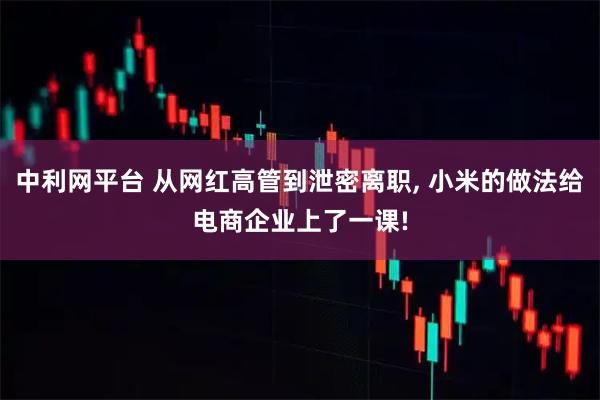 中利网平台 从网红高管到泄密离职, 小米的做法给电商企业上了一课!