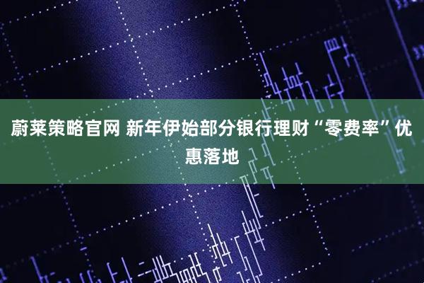 蔚莱策略官网 新年伊始部分银行理财“零费率”优惠落地